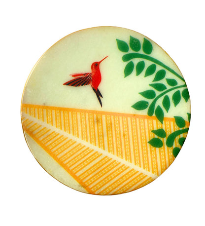 The Petal's Hum (Red) - Marble Coaster