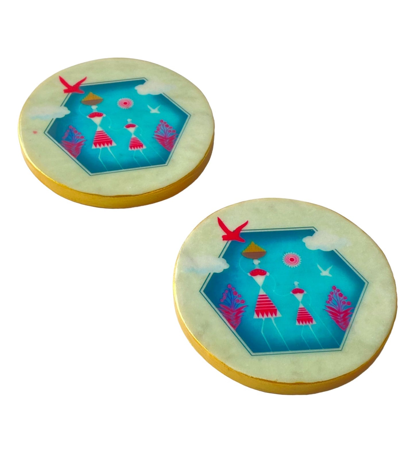 A Seashell’s Skyward Journey (Blue) - Marble Coaster