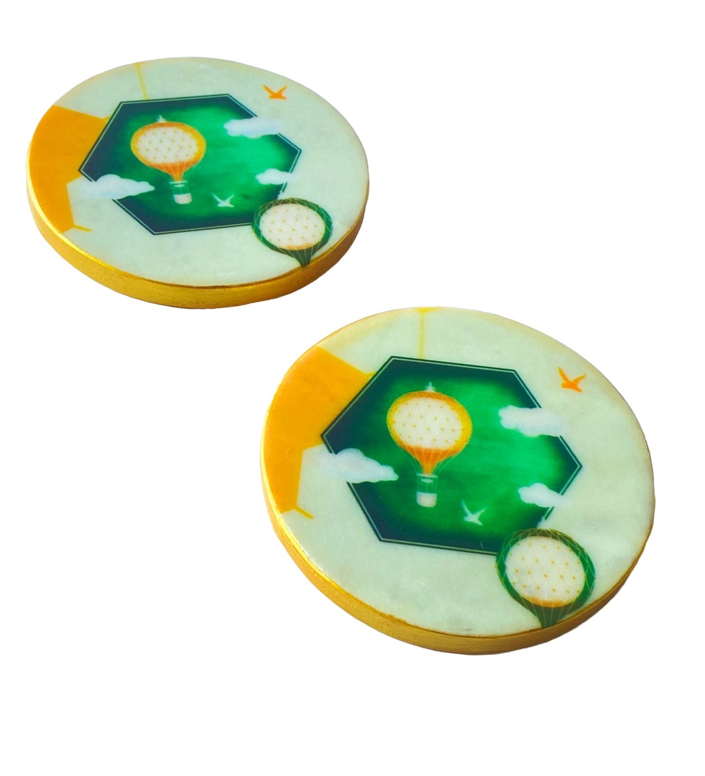 A Seashell’s Skyward Journey (Green) - Marble Coaster