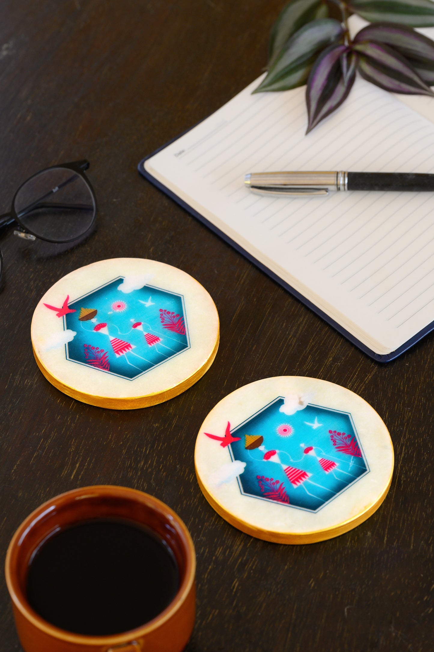 A Seashell’s Skyward Journey (Blue) - Marble Coaster