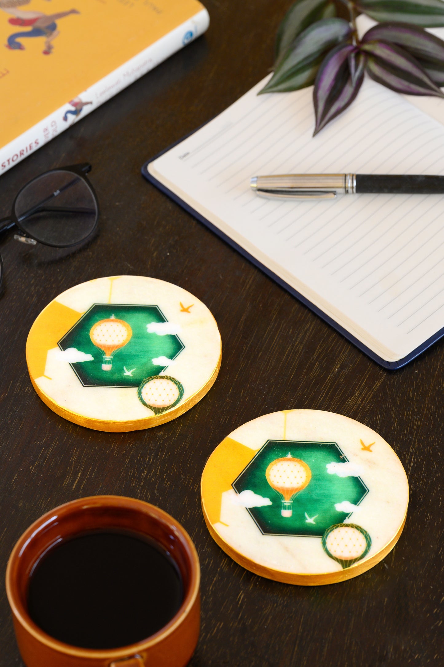 A Seashell’s Skyward Journey (Green) - Marble Coaster